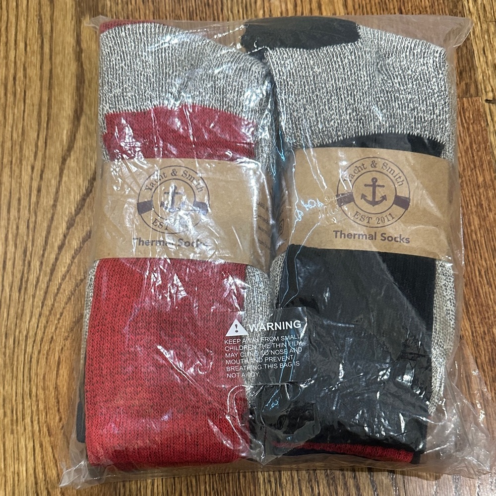 Men's Thermal Socks - Red and Black